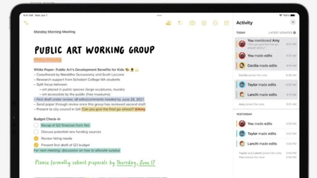 iPadOS 15 ile Notlar uygulaması birtakım yeni özellikler kavuşuyor.