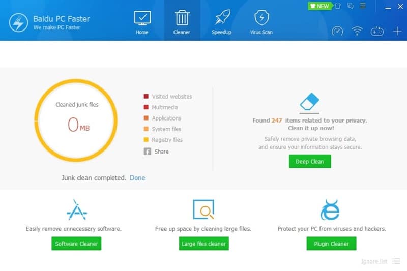 Baidu PC Faster Bilgisayar temizleme programı