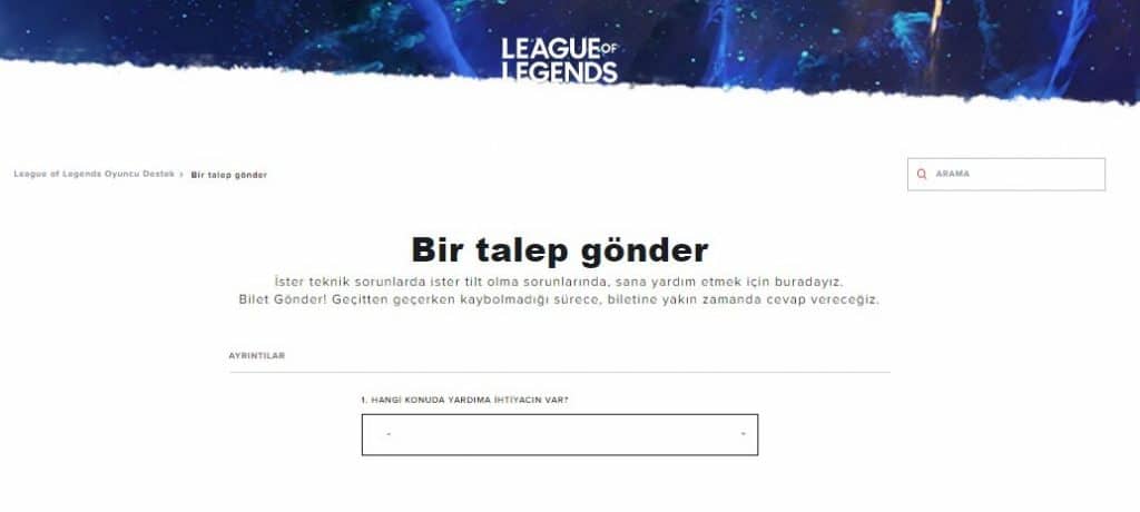 LoL nasıl Ticket atılır