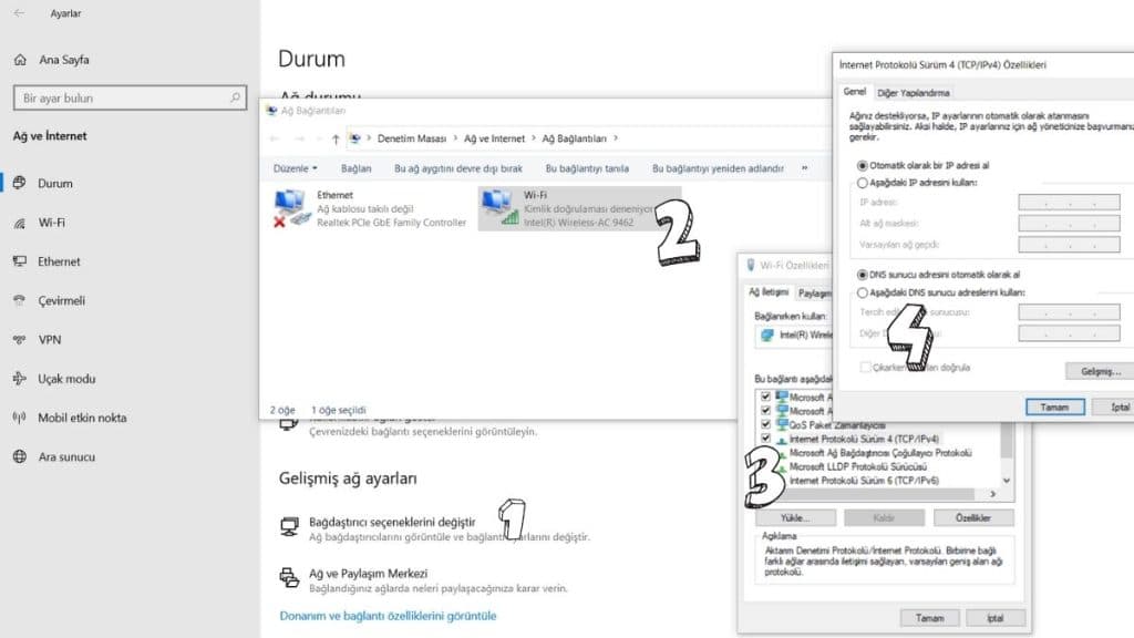 windows-dns-ayarlari-nasil-degistirilir