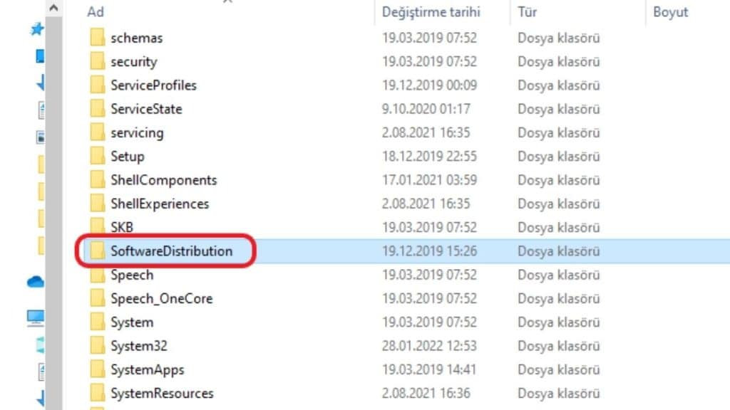 Windows Modules Installer Worker Sorunlarını Çözme Yöntemleri - SoftwareDistribution-Klasorunu-Silmek