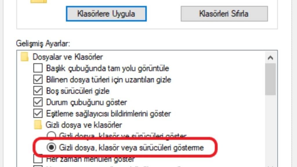 System Volume Information Dosyası Nasıl Gizlenir - 4