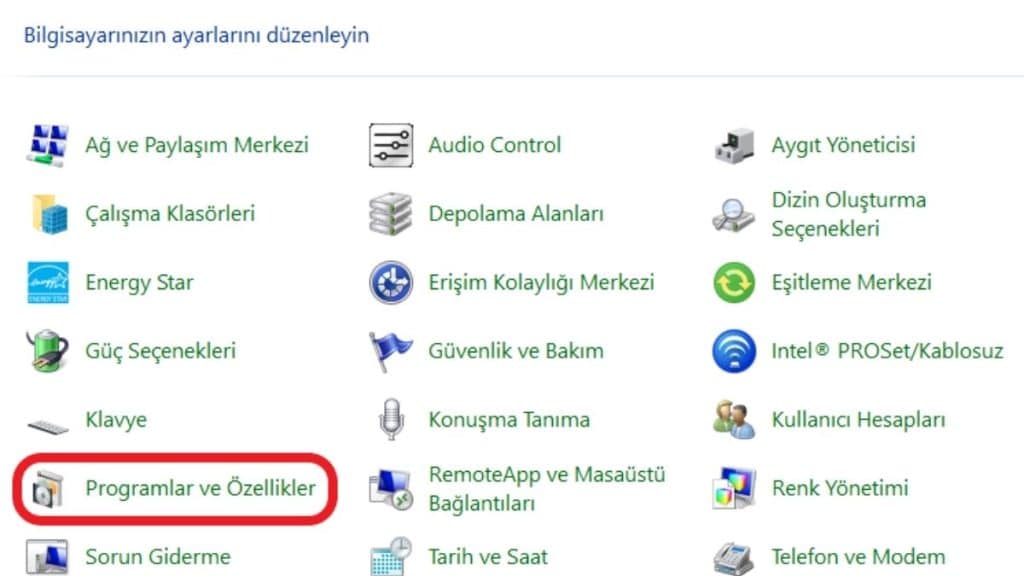 Programlar ve Özellikler Programlar ve Özellikler