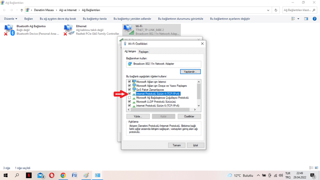 Windows DNS Ayarını Değiştirmek