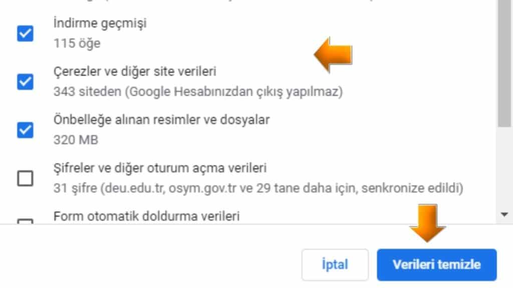 Google Chrome Üzerinden Önbellek Temizleme - 3