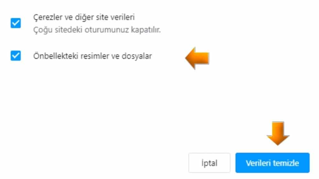 Opera Üzerinden Önbellek Temizleme - 2
