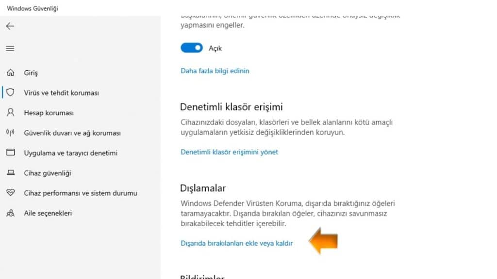 Dışlamalar Bölümüne Erişme Antimalware Service Executable Hizmetini Hariç Tutulanlar Listesine Ekleyin - 5