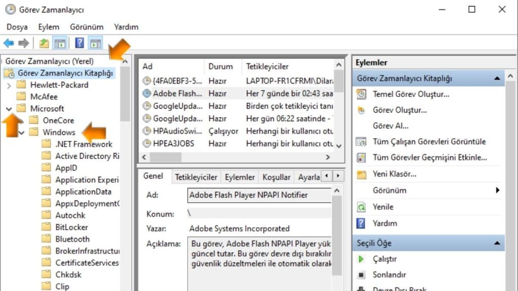 Görev Zamanlayıcı Windows Defender Zamanlama Seçeneklerinde Değişiklik Yapın