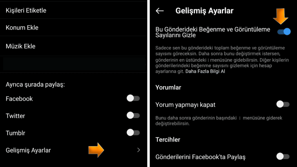 Gönderilerdeki Beğeni Sayısını Gizleme - 1