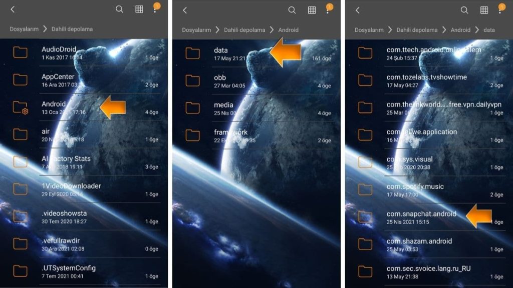 Önbellekten Snapchat Silinen Fotoğrafları Kurtarma İşlemi