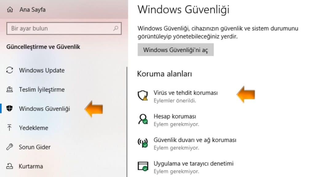 Virüs ve Tehdit Korumasına Erişme Antimalware Service Executable Hizmetini Hariç Tutulanlar Listesine Ekleyin - 3