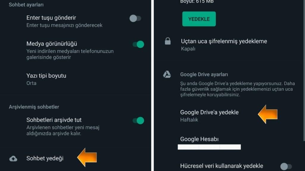Android Telefonlarda WhatsApp Mesajlarını Yedekleme - 2