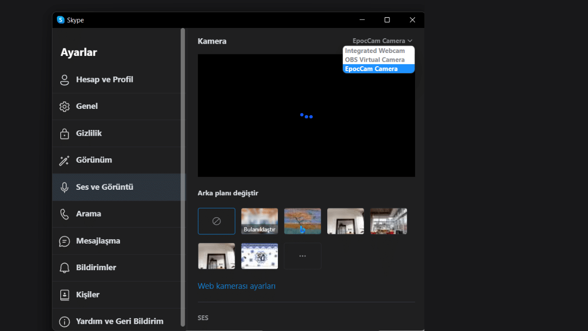 skype ile telefonu webcam olarak kullanma