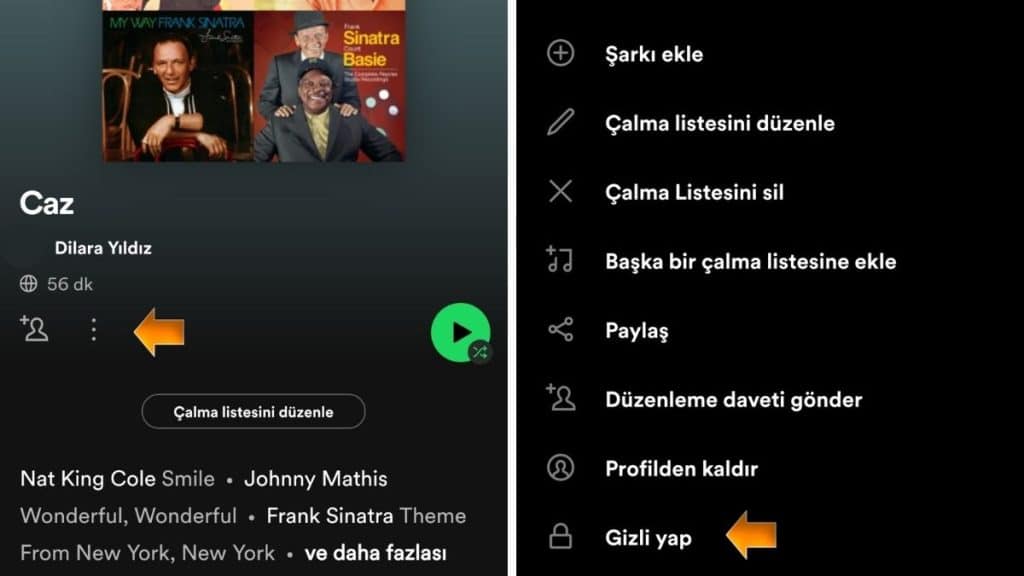 Özel Çalma Listesi Özelliğini Aktifleştirme