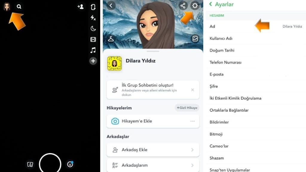 Snapchat Görünen Adı Değiştirme