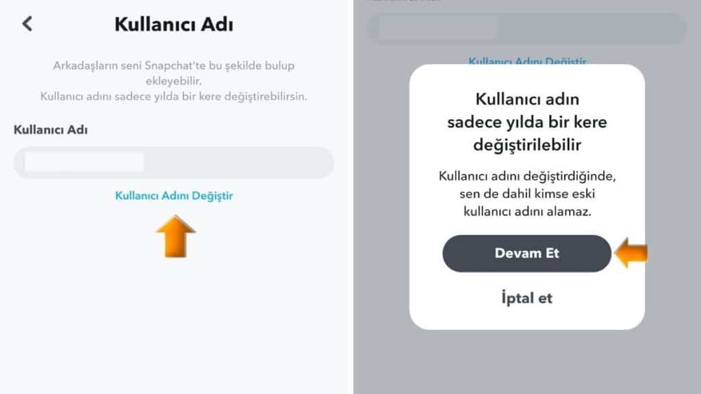 Snapchat Kullanıcı Adı Değiştirme
