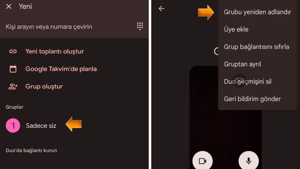 Telefondan Google Duo Grup Adını Değiştirme