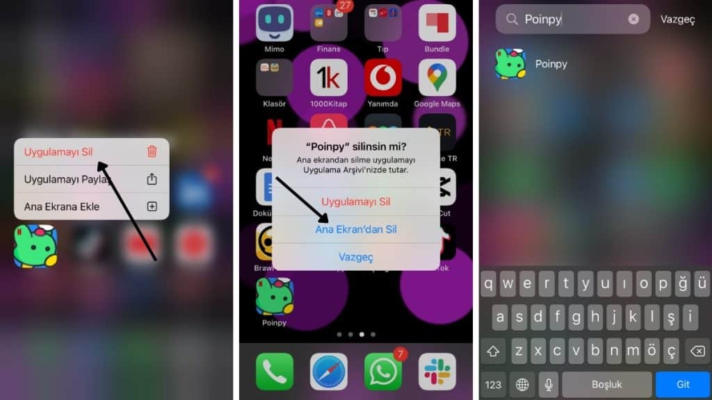 iphone uygulama gizleme ana ekran
