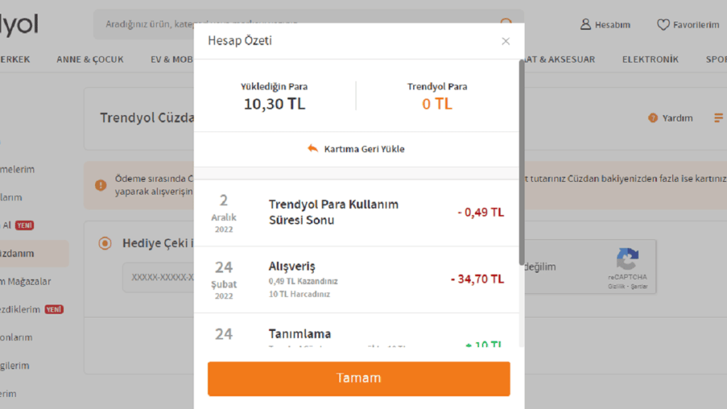 Trendyol cüzdan ne demek