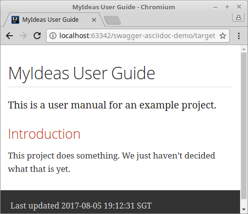 Our first generated documentation
