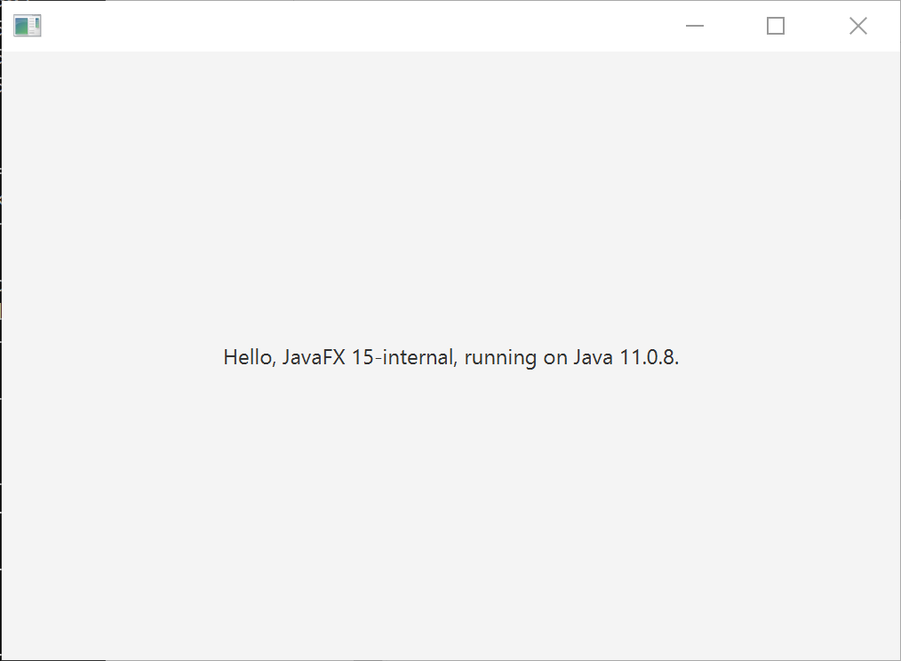 The JavaFX application running from a native binary