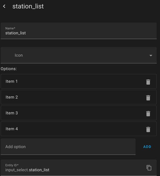 Input Select Station List