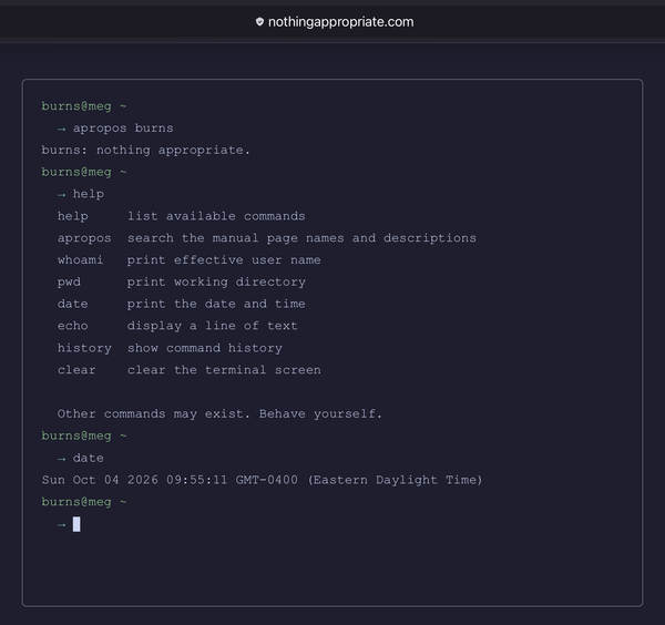 Nothing Appropriate Updates for Input
