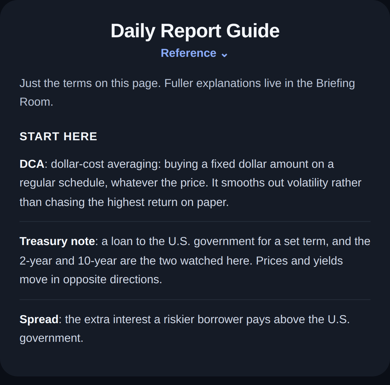 A sample from the Daily Report Guide