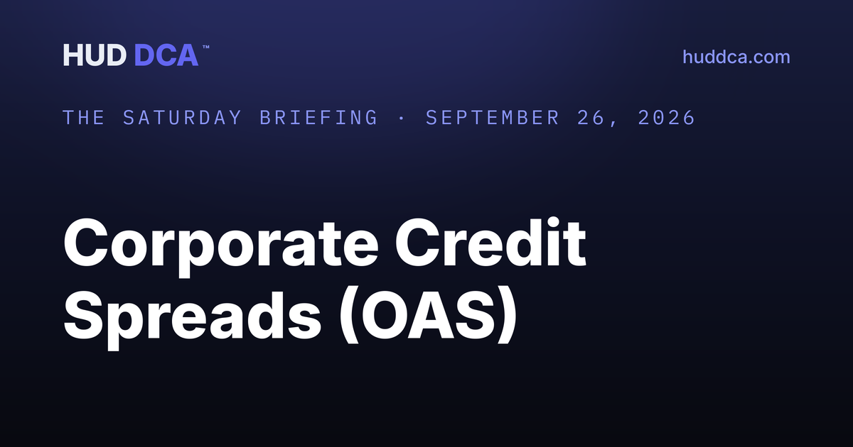 HUD DCA — The Saturday Briefing: Corporate Credit Spreads (OAS)
