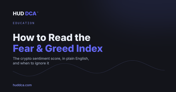 HUD DCA title card: How to Read the Crypto Fear & Greed Index