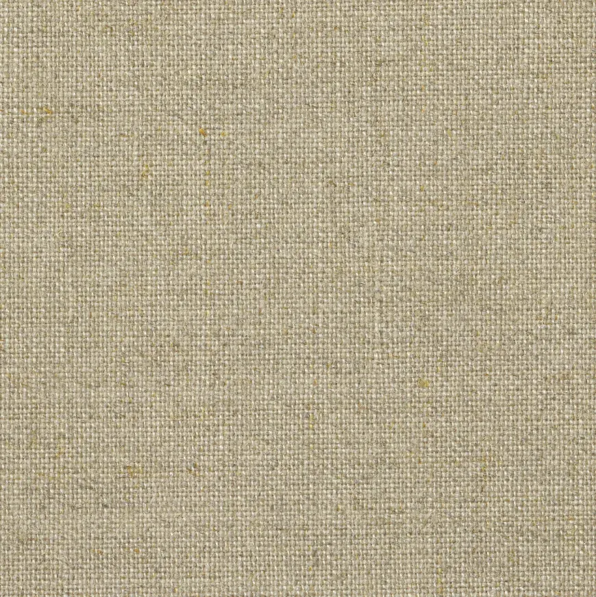 Detailed view of linen canvas texture with natural, varied weave pattern