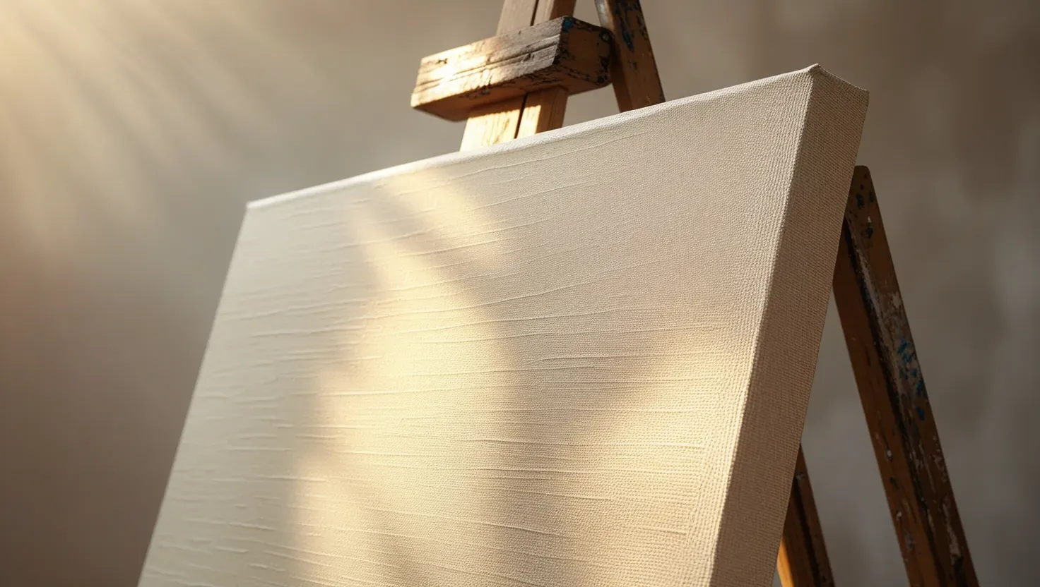 Side-by-side comparison of linen and cotton canvases, showing texture differences