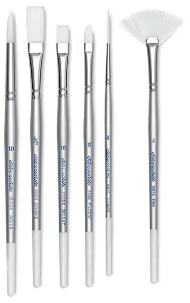 Silver Brush Silverwhite Soft Synthetic Brushes for watercolor and acrylic painting