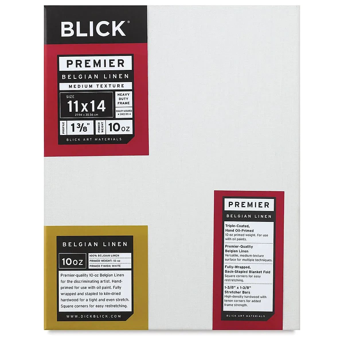 Blick Premier Belgian linen canvas set up on easel for professional painting