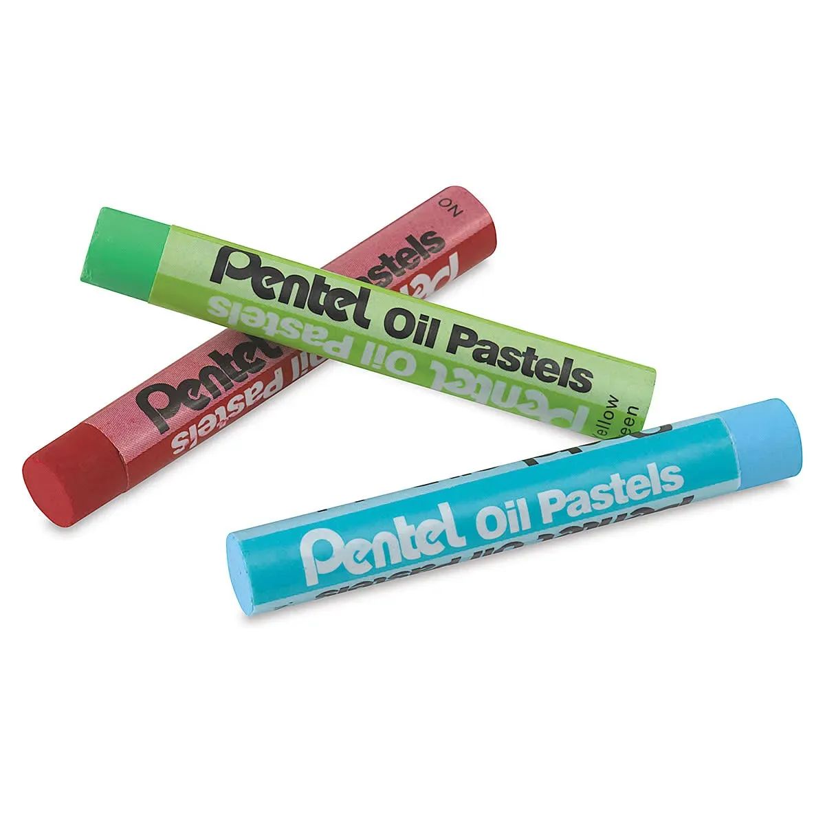 Set of Pentel oil pastels in various colors arranged for drawing and blending