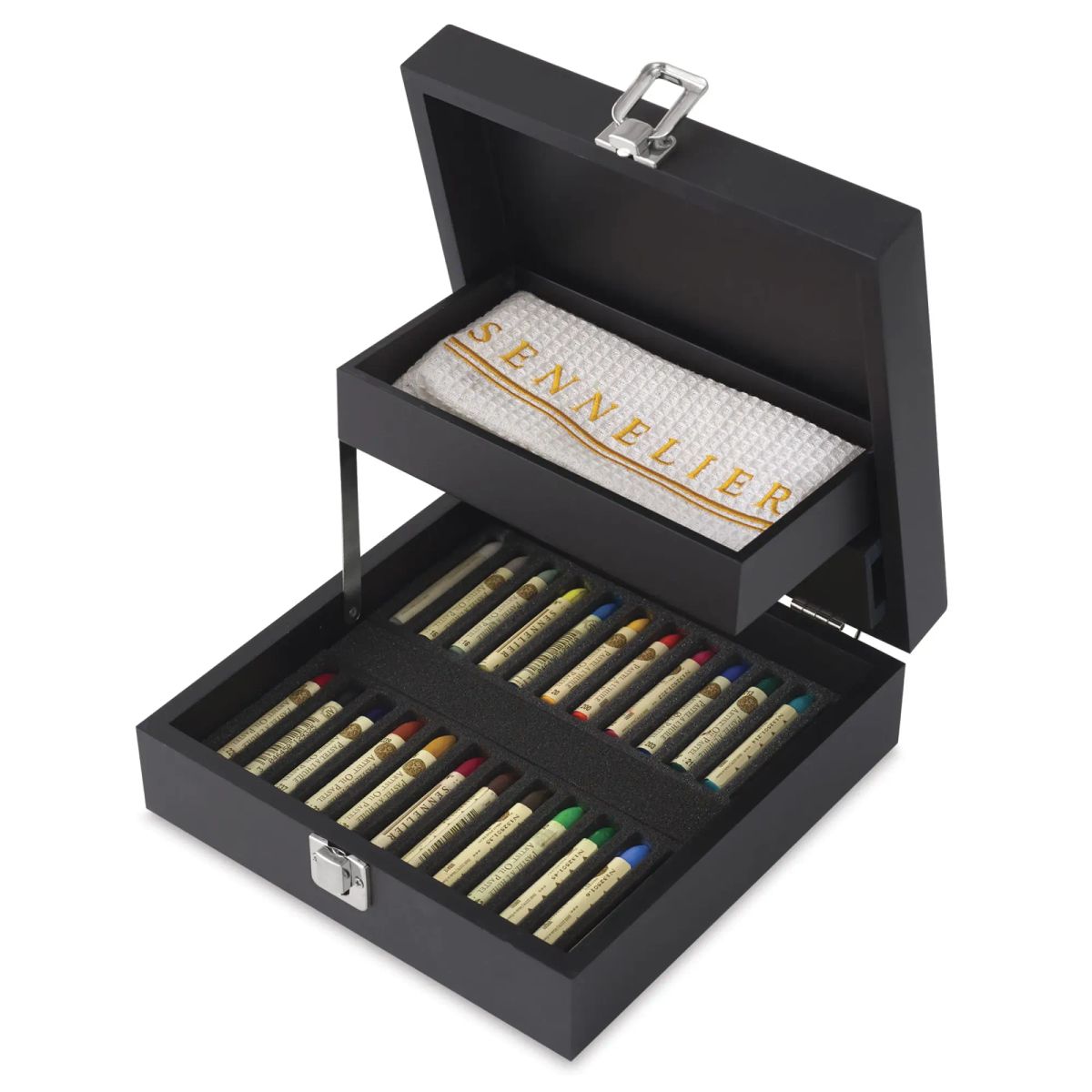 Sennelier Oil Pastels arranged in a color palette, ideal for blending and vibrant artwork
