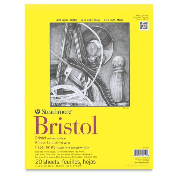 Strathmore Bristol Board Pad vellum surface ideal for graphite and charcoal