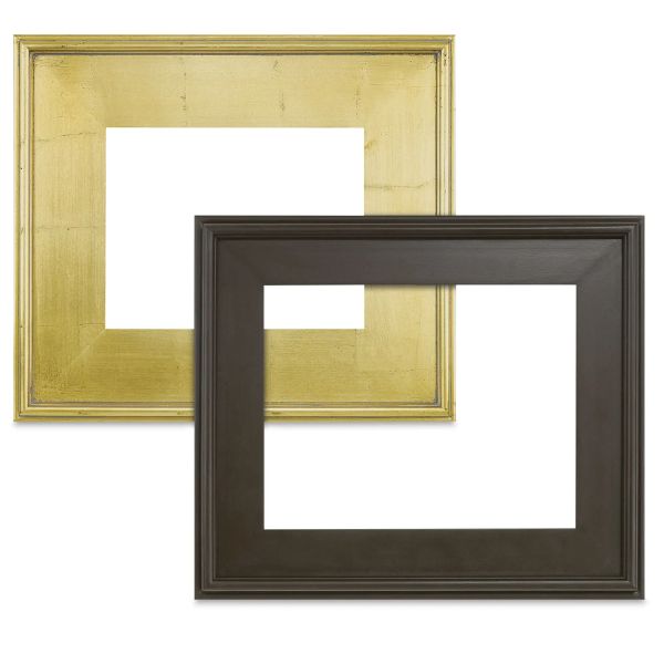 Hand-finished Blick Simplon Plein Air Frame in gold and silver leaf, ideal for displaying fine art and canvas paintings.