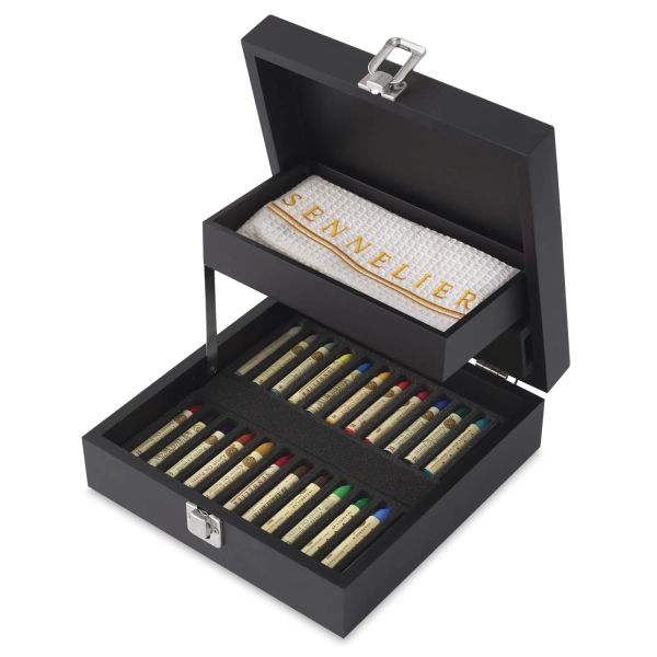 Sennelier Oil Pastels arranged in a color palette, ideal for blending and vibrant artwork