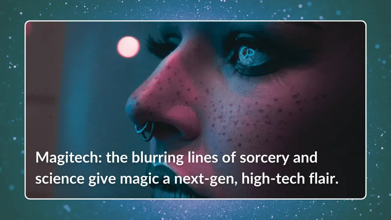 Cyberpunk female with glowing eyes in a science fiction concept.
