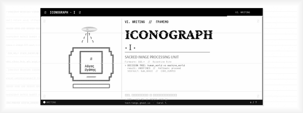 A Machine's Ritual of Icon Writing