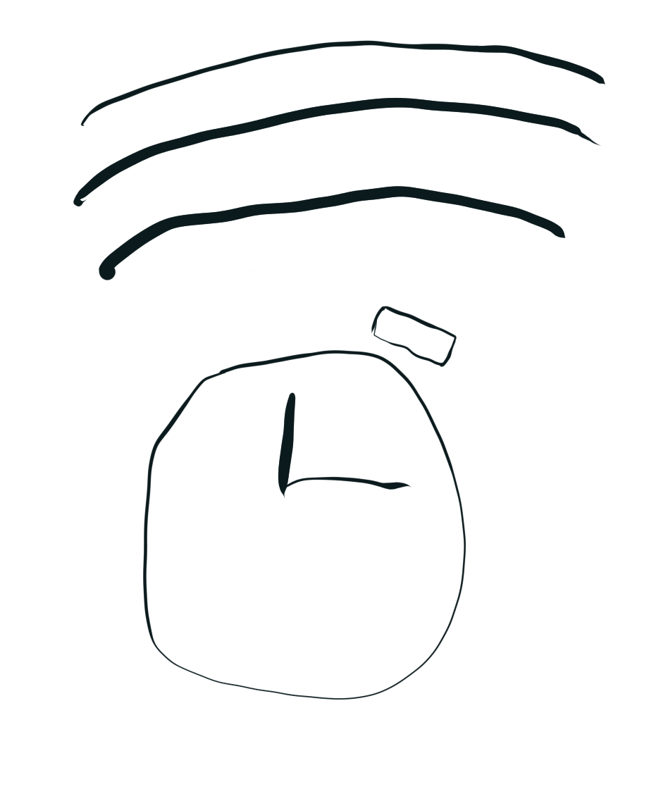 a clock with wifi ripples