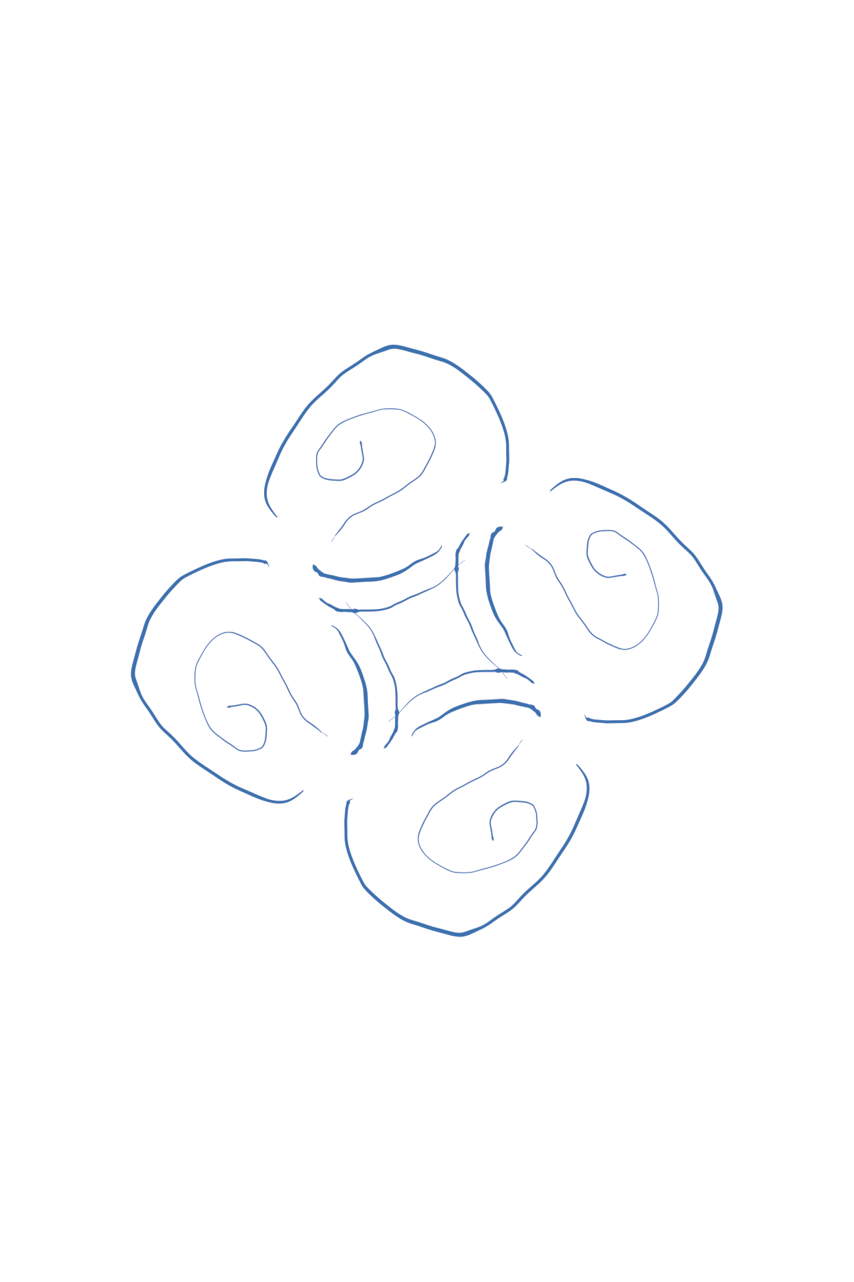 a blue rose spiral
