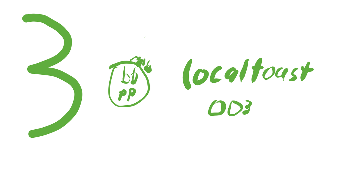 The number three, the authors signature and localtoast 003