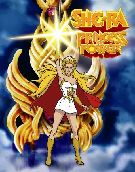She-Ra holding her sword, with the title "She-Ra: Princess of Power"