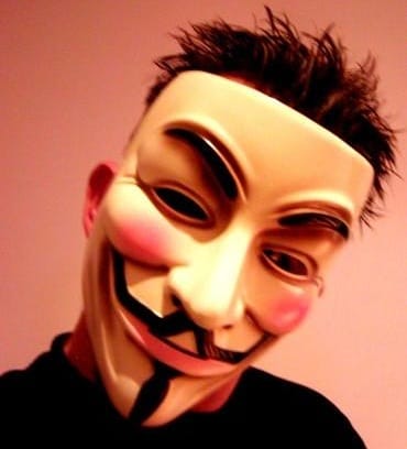 Me in a Guy Fawkes mask from V For Vendetta.