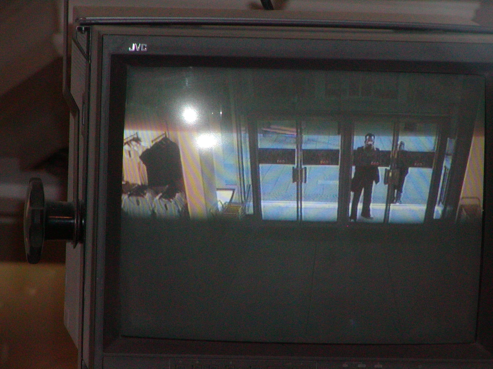 A Marks & Spencer monitor showing myself on CCTV taking the photo.