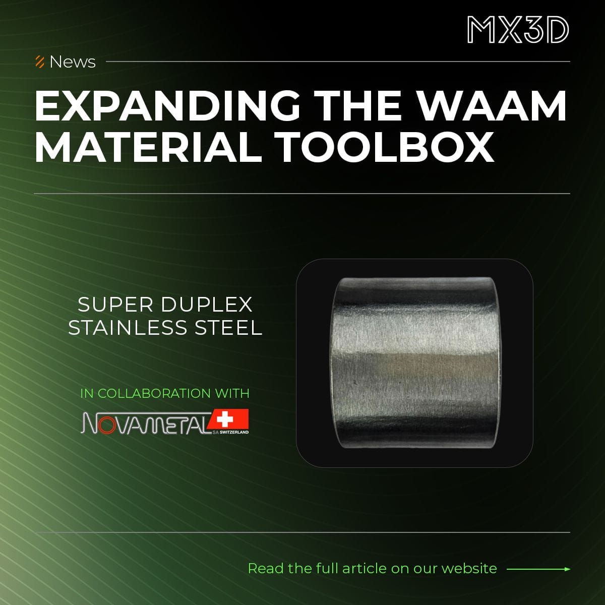 Wire Arc Additive Manufacturing (WAAM) is increasingly being adopted for industrial, load-bearing applications. 
