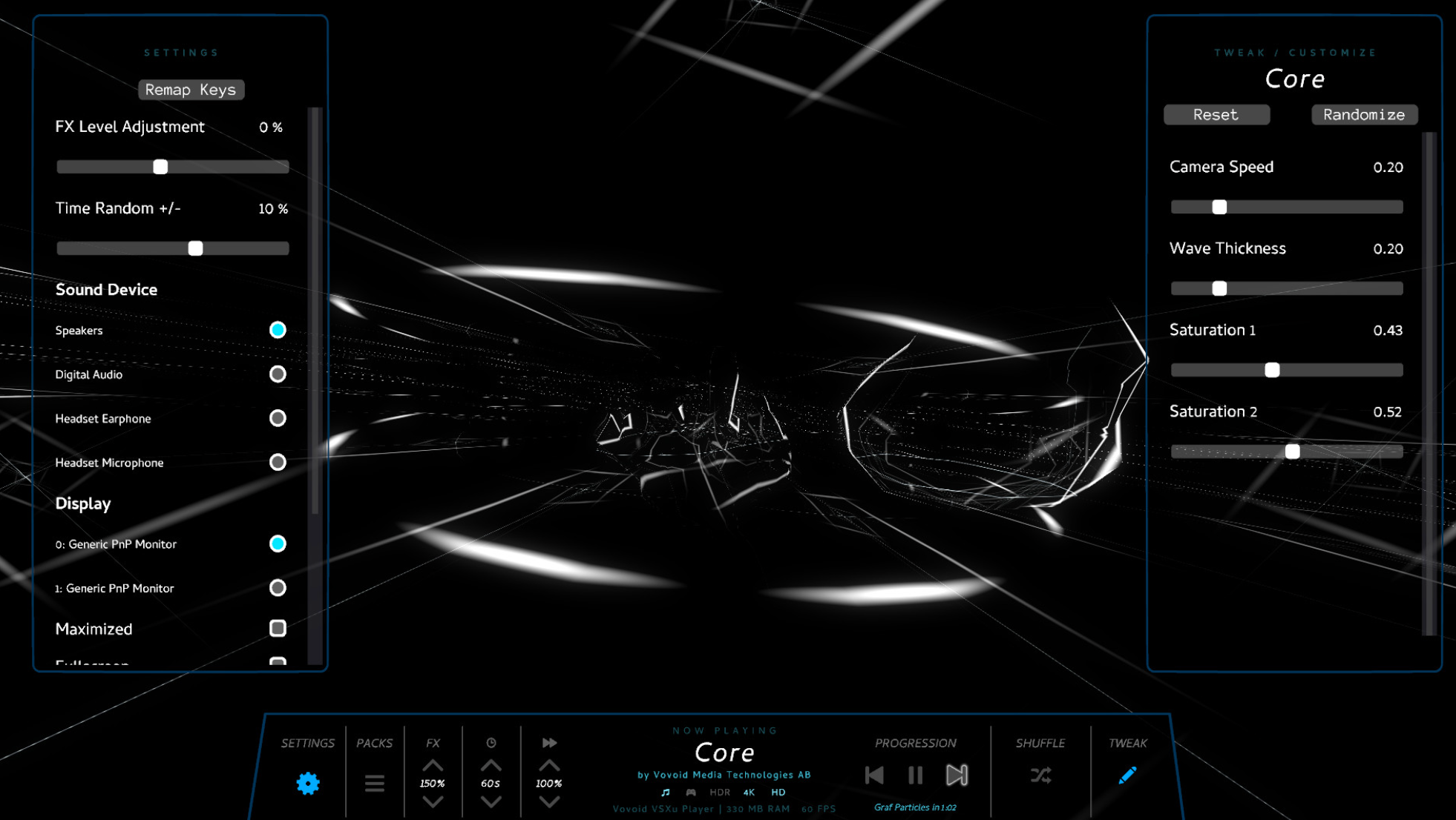 VZX pro player VFX levels