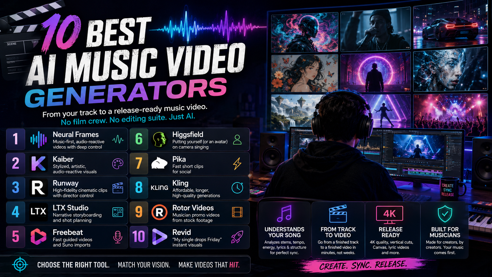 10 Best AI Music Video Generators for creative control (2026)